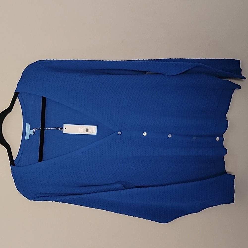 Draper James blue textured cardigan sweater Sz 1X New